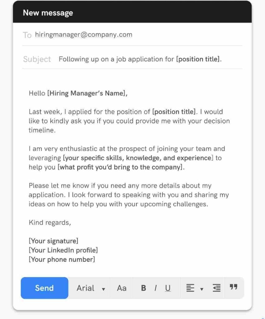 How To Send A Simple Follow-Up Emails After Job Application - Careersroom