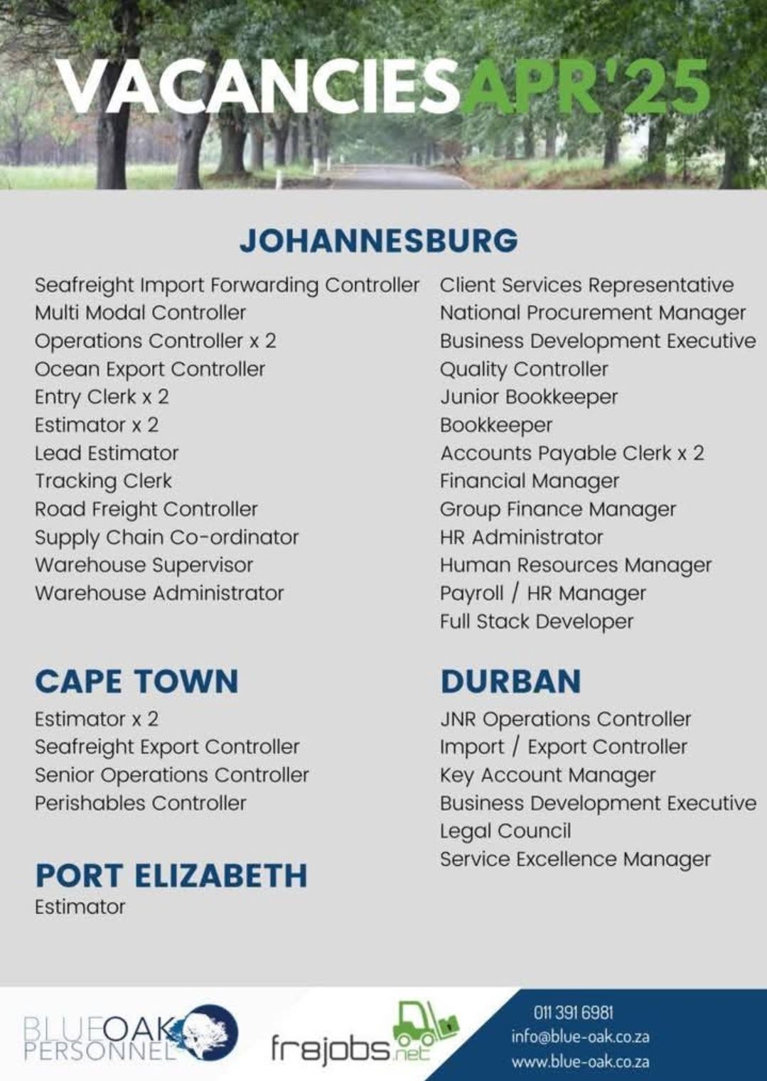 Blue Oak Personnel Vacancies - Careersroom